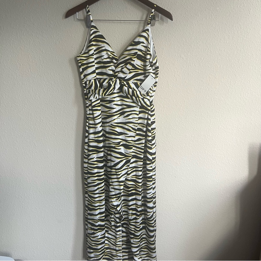 Zebra Print High Low Dress